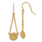 14k Yellow Gold Polished Cut-Out Circle Dangle Earrings