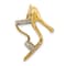 14K Two-tone Gold 3D Textured Diamond High Heel Charm