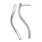 Rhodium Over 14K White Gold Long Curled Dangle Earrings