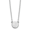 Rhodium Over Sterling Silver Tiny Circle Block Letter J  Initial Necklace