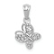 Rhodium Over 14k White Gold Diamond Butterfly Pendant