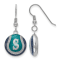 Rhodium Over Sterling Silver MLB LogoArt Seattle Mariners Enamel Earrings