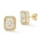 Rachel Zoe Radiant Cut CZ Stud Earrings in 14K Gold Over Sterling Silver
