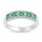 Emerald and Diamond 14k White Gold Wedding Band 0.52ctw