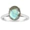 10x8mm Oval Labradorite Rhodium Over Sterling Silver Ring