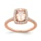 14K Rose Gold Morganite Diamond Halo Engagement Ring 1.55ctw