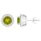 7mm Round Peridot And White Topaz Accent Rhodium Over Sterling Silver
Halo Stud Earrings