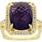 Amethyst Rectangular Cushion And White Topaz Ring In 18K Gold Over
Sterling Silver 10.20ctw