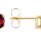 Grape Color Garnet Oval Stud Earrings In 18K Gold Over Sterling Silver 1.02ctw