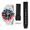 Invicta Pro Diver 42mm Black Dial Silicone, Stainless Steel Band Quartz Watch