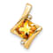 10k Yellow Gold 1.25 cttw Citrine and Accent Diamond Pendant
