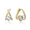 Heart Shape CZ Huggie Earrings In 14K Gold Over Brass