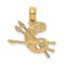 14k Yellow Gold Textured Paint Palette Pendant