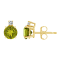 5mm Round Peridot with Diamond Accents 14k Yellow Gold Stud Earrings