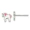 Rhodium Over Sterling Silver Multicolor Enamel Unicorn Childs Post Earrings