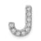 Rhodium Over 14K White Gold Diamond Letter J Initial Charm