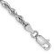 Rhodium Over 10k White Gold 3.35mm Diamond-Cut Quadruple Rope Link Bracelet