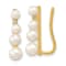 14K Yellow Gold 3-5mm Freshwater Cultured Pearl .016ct Diamond Ear
Climber Earrings