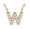 CZ Initial W Station Necklace In 18K Gold Over Sterling Silver 0.2ctw