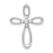 Rhodium Over 10k White Gold Diamond Cross Chain Slide Pendant