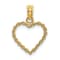 14k Yellow Gold 3D Textured Rope Heart Pendant
