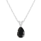 12x8mm Pear Shape Black Onyx With Diamond Accents Rhodium Over Sterling
Silver Pendant with Chain