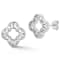 Sterling Statements Rhodium Over Sterling Silver Cubic Zirconia Open
Clover Studs