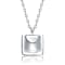 Square Pendant Necklace In Sterling Silver