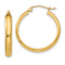 14k Yellow Gold 13/16" Round Tube Hoop Earrings