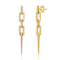 Pave CZ Drop Earrings In 14K Gold Over Sterling Silver