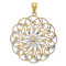 14K Two-tone Gold  Diamond-Cut Textured Fancy Swirl Pendant