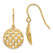 14k Yellow Gold Diamond-Cut Circle Dangle Earrings
