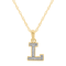 White Diamond Accent 10k Yellow Gold L Initial Pendant With 18” Rope Chain
