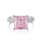 Princess Cut Pink CZ and Round White Cubic Zirconia Accents Sterling
Silver Ring