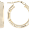 Satin Finish Hoop Earrings In 14K Gold