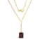 Red Garnet 18k Yellow Gold Over Sterling Silver Paperclip Necklace