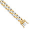 14k Yellow Gold and 14k White Gold 11.2mm Hand-polished Fancy Link Bracelet
