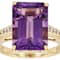 Amethyst Rectangular Octagonal And White Zircon Ring In 18K Gold Over
Sterling Silver 6.61ctw