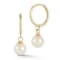 Bellissima Gold 14K Yellow Gold 6mm Freshwater Pearl Charm Huggie Hoop Earrings