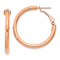 14k Rose Gold Polished 1 1/4" Round Hoop Earrings