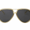 Gucci Yellow and Gold Tone Aviator Frame / Green Lens Sunglasses