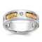 10K Two-tone Yellow and White Gold Men's Polished and Satin Diamond Ring 0.15ctw