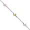 Rhodium Over Sterling Silver Multi-color Enamel Butterflies Kid's Bracelet