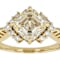 Diamond Simulant And Lab-Grown Diamond Ring In 18K Gold Over Sterling
Silver 3.55ctw