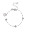 Heart Shape Pink Mother-Of-Pearl Sterling Silver Heart Station Bracelet