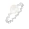 White Cultured Freshwater Pearl Rhodium Over Silver Ring