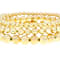Beaded Stretch Bracelet Set Of 3 In 18K Gold Over Bronze