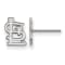 Rhodium Over Sterling Silver MLB LogoArt St. Louis Cardinals Post Earrings