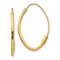 14K Yellow Gold Wire 1" Hoop Earrings