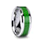 VERMONT Tungsten Wedding Band With Emerald Green Carbon Fiber Inlay 8mm